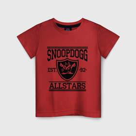 Детская футболка хлопок с принтом Snoopdogg в Кировске, 100% хлопок | круглый вырез горловины, полуприлегающий силуэт, длина до линии бедер | snoopdogg | зарубежный рэп | музыка | рэп | снуп дог