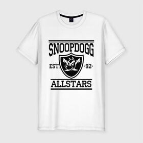 Мужская футболка премиум с принтом Snoopdogg в Кировске, 92% хлопок, 8% лайкра | приталенный силуэт, круглый вырез ворота, длина до линии бедра, короткий рукав | snoopdogg | зарубежный рэп | музыка | рэп | снуп дог
