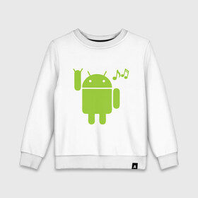 Детский свитшот хлопок с принтом android dance в Кировске, 100% хлопок | круглый вырез горловины, эластичные манжеты, пояс и воротник | android | андроид