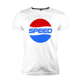 Мужская футболка премиум с принтом Pepsi Speed в Кировске, 92% хлопок, 8% лайкра | приталенный силуэт, круглый вырез ворота, длина до линии бедра, короткий рукав | pepsi | speed | антибренд | бренд | пепси | скорость