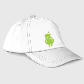 Бейсболка с принтом Android Applehead в Кировске, 100% хлопок | классический козырек, металлическая застежка-регулятор размера | Тематика изображения на принте: android | apple | админам | андроид | для админов | эпл