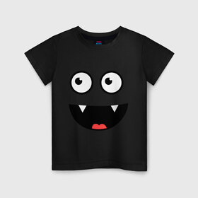 Детская футболка хлопок с принтом Хитрый смайлик улыбается в Кировске, 100% хлопок | круглый вырез горловины, полуприлегающий силуэт, длина до линии бедер | smile | смайл | смайлик | улыбающийся смайлик | улыбка