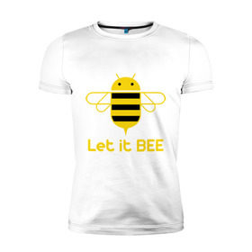 Мужская футболка премиум с принтом Android - Let It Bee в Кировске, 92% хлопок, 8% лайкра | приталенный силуэт, круглый вырез ворота, длина до линии бедра, короткий рукав | 