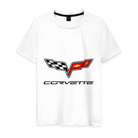 Мужская футболка хлопок с принтом Chevrolet corvette в Кировске, 100% хлопок | прямой крой, круглый вырез горловины, длина до линии бедер, слегка спущенное плечо. | chevrolet | chevrolet corvette | corvette | корвет | шевроле | шевроле корвет