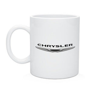Кружка с принтом Chrysler лого в Кировске, керамика | объем — 330 мл, диаметр — 80 мм. Принт наносится на бока кружки, можно сделать два разных изображения | chrysler | краислер | логотип chrysler | логотип краислер