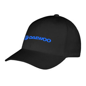 Бейсболка с принтом Daewoo горизонтальный в Кировске, 100% хлопок | классический козырек, металлическая застежка-регулятор размера | daewoo | автомобиль daewoo | автомобиль дейву | дайву | логотип daewoo | логотип дайву | логотип дейву