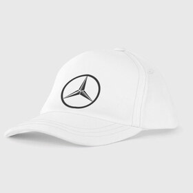 Детская бейсболка с принтом Mercedes-Benz logo в Кировске, 100% хлопок | классический козырек, металлическая застежка-регулятор размера | mercedes | mercedes benz | логотип mercedes | логотип mercedes benz | логотип мерседерс бенс | мерен | мерседерс | мерседерс бенс