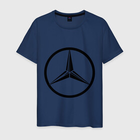 Мужская футболка хлопок с принтом Mercedes-Benz logo в Кировске, 100% хлопок | прямой крой, круглый вырез горловины, длина до линии бедер, слегка спущенное плечо. | Тематика изображения на принте: mercedes | mercedes benz | логотип mercedes | логотип mercedes benz | логотип мерседерс бенс | мерен | мерседерс | мерседерс бенс