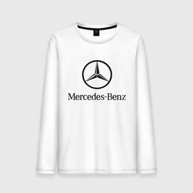 Мужской лонгслив хлопок с принтом Logo Mercedes-Benz в Кировске, 100% хлопок |  | mercedes | mercedes benz | логотип mercedes | логотип mercedes benz | логотип мерседерс бенс | мерен | мерседерс | мерседерс бенс