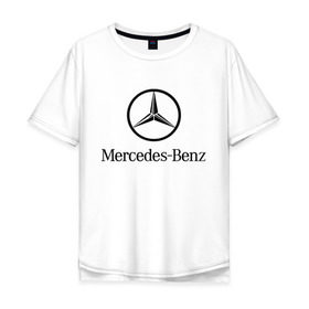 Мужская футболка хлопок Oversize с принтом Logo Mercedes-Benz в Кировске, 100% хлопок | свободный крой, круглый ворот, “спинка” длиннее передней части | mercedes | mercedes benz | логотип mercedes | логотип mercedes benz | логотип мерседерс бенс | мерен | мерседерс | мерседерс бенс