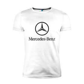 Мужская футболка премиум с принтом Logo Mercedes-Benz в Кировске, 92% хлопок, 8% лайкра | приталенный силуэт, круглый вырез ворота, длина до линии бедра, короткий рукав | mercedes | mercedes benz | логотип mercedes | логотип mercedes benz | логотип мерседерс бенс | мерен | мерседерс | мерседерс бенс