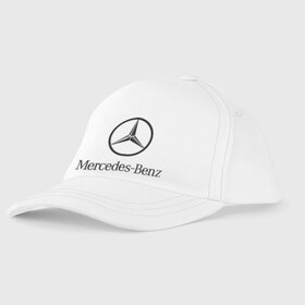 Детская бейсболка с принтом Logo Mercedes-Benz в Кировске, 100% хлопок | классический козырек, металлическая застежка-регулятор размера | mercedes | mercedes benz | логотип mercedes | логотип mercedes benz | логотип мерседерс бенс | мерен | мерседерс | мерседерс бенс