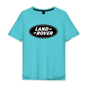 Мужская футболка хлопок Oversize с принтом Land Rover logo в Кировске, 100% хлопок | свободный крой, круглый ворот, “спинка” длиннее передней части | land rove | автомобиль land rove | автомобиль ланд ровер | ланд ровер