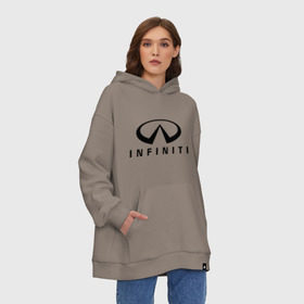 Худи SuperOversize хлопок с принтом Infiniti logo в Кировске, 70% хлопок, 30% полиэстер, мягкий начес внутри | карман-кенгуру, эластичная резинка на манжетах и по нижней кромке, двухслойный капюшон
 | infiniti автомобиль | автомобиль инфинити | инфинити | логотип infiniti | логотип инфинити