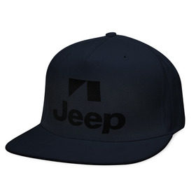 Кепка снепбек с прямым козырьком с принтом Jeep logo в Кировске, хлопок 100% |  | jeep | автомобиль jeep | автомобиль джип | джип | логотип jeep | логотип джип