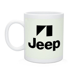 Кружка с принтом Jeep logo в Кировске, керамика | объем — 330 мл, диаметр — 80 мм. Принт наносится на бока кружки, можно сделать два разных изображения | jeep | автомобиль jeep | автомобиль джип | джип | логотип jeep | логотип джип