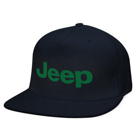 Кепка снепбек с прямым козырьком с принтом Logo Jeep в Кировске, хлопок 100% |  | jeep | автомобиль jeep | автомобиль джип | джип | логотип jeep | логотип джип