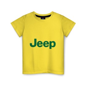 Детская футболка хлопок с принтом Logo Jeep в Кировске, 100% хлопок | круглый вырез горловины, полуприлегающий силуэт, длина до линии бедер | Тематика изображения на принте: jeep | автомобиль jeep | автомобиль джип | джип | логотип jeep | логотип джип