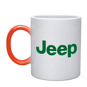 Кружка хамелеон с принтом Logo Jeep в Кировске, керамика | меняет цвет при нагревании, емкость 330 мл | Тематика изображения на принте: jeep | автомобиль jeep | автомобиль джип | джип | логотип jeep | логотип джип