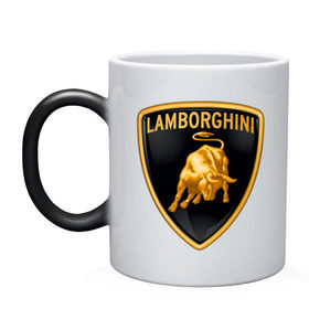 Кружка хамелеон с принтом Lamborghini logo в Кировске, керамика | меняет цвет при нагревании, емкость 330 мл | lamborghini | автомобиль lamborghini | ламборджини | ламборджини автомобиль | логотип lamborghini | логотип ламборджини