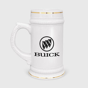 Кружка пивная с принтом Buick logo в Кировске,  керамика (Материал выдерживает высокую температуру, стоит избегать резкого перепада температур) |  объем 630 мл | 