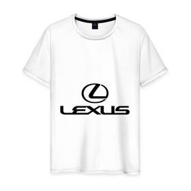 Мужская футболка хлопок с принтом Lexus logo в Кировске, 100% хлопок | прямой крой, круглый вырез горловины, длина до линии бедер, слегка спущенное плечо. | lexus | автобренды | автолюбителям | бренд | лексус | логотип