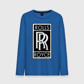 Мужской лонгслив хлопок с принтом Rolls-Royce в Кировске, 100% хлопок |  | Тематика изображения на принте: rolls royce | rr | автобренды | автолюбителям | бренд | логотип | ролл ройс | ролс ройс