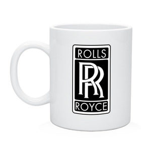 Кружка с принтом Rolls-Royce в Кировске, керамика | объем — 330 мл, диаметр — 80 мм. Принт наносится на бока кружки, можно сделать два разных изображения | Тематика изображения на принте: rolls royce | rr | автобренды | автолюбителям | бренд | логотип | ролл ройс | ролс ройс