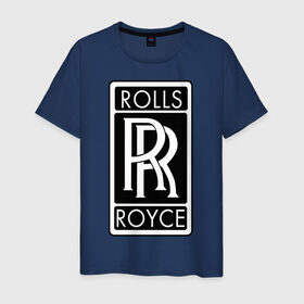 Мужская футболка хлопок с принтом Rolls-Royce в Кировске, 100% хлопок | прямой крой, круглый вырез горловины, длина до линии бедер, слегка спущенное плечо. | Тематика изображения на принте: rolls royce | rr | автобренды | автолюбителям | бренд | логотип | ролл ройс | ролс ройс