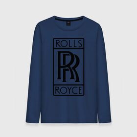 Мужской лонгслив хлопок с принтом Rolls-Royce logo в Кировске, 100% хлопок |  | rolls royce | rr | автобренды | автолюбителям | бренд | логотип | ролл ройс | ролс ройс