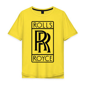Мужская футболка хлопок Oversize с принтом Rolls-Royce logo в Кировске, 100% хлопок | свободный крой, круглый ворот, “спинка” длиннее передней части | rolls royce | rr | автобренды | автолюбителям | бренд | логотип | ролл ройс | ролс ройс