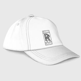 Бейсболка с принтом Rolls-Royce logo в Кировске, 100% хлопок | классический козырек, металлическая застежка-регулятор размера | rolls royce | rr | автобренды | автолюбителям | бренд | логотип | ролл ройс | ролс ройс