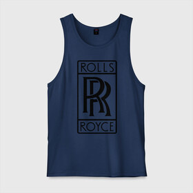 Мужская майка хлопок с принтом Rolls-Royce logo в Кировске, 100% хлопок |  | Тематика изображения на принте: rolls royce | rr | автобренды | автолюбителям | бренд | логотип | ролл ройс | ролс ройс