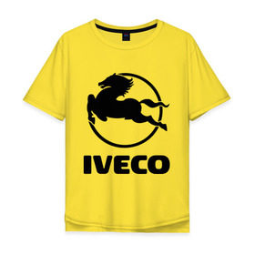 Мужская футболка хлопок Oversize с принтом Iveco в Кировске, 100% хлопок | свободный крой, круглый ворот, “спинка” длиннее передней части | iveco | автобренды | автолюбителям | бренд | ивеко | логотип