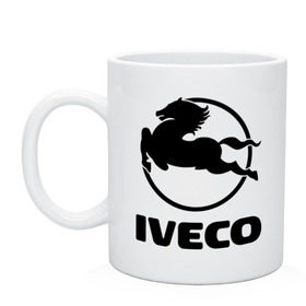 Кружка с принтом Iveco в Кировске, керамика | объем — 330 мл, диаметр — 80 мм. Принт наносится на бока кружки, можно сделать два разных изображения | iveco | автобренды | автолюбителям | бренд | ивеко | логотип