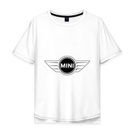 Мужская футболка хлопок Oversize с принтом MINI logo в Кировске, 100% хлопок | свободный крой, круглый ворот, “спинка” длиннее передней части | Тематика изображения на принте: 