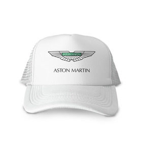Кепка тракер с сеткой с принтом Aston Martin logo в Кировске, трикотажное полотно; задняя часть — сетка | длинный козырек, универсальный размер, пластиковая застежка | aston martin | автобренды | автолюбителям | астин мартин | астон мартин | бренд | для автовладельцев | для автолюбителей | логотип
