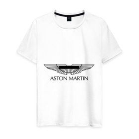 Мужская футболка хлопок с принтом Logo Aston Martin в Кировске, 100% хлопок | прямой крой, круглый вырез горловины, длина до линии бедер, слегка спущенное плечо. | aston martin | автобренды | автолюбителям | астин мартин | астон мартин | бренд | для автовладельцев | для автолюбителей | логотип