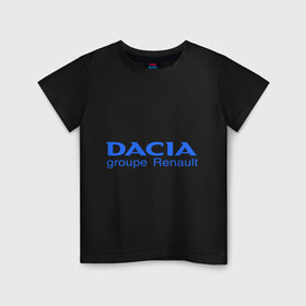 Детская футболка хлопок с принтом Dacia в Кировске, 100% хлопок | круглый вырез горловины, полуприлегающий силуэт, длина до линии бедер | dacia | автобренды | автолюбителям | бренд | дачия | для автовладельцев | для автолюбителей | логотип