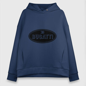 Женское худи Oversize хлопок с принтом Bugatti logo в Кировске, френч-терри — 70% хлопок, 30% полиэстер. Мягкий теплый начес внутри —100% хлопок | боковые карманы, эластичные манжеты и нижняя кромка, капюшон на магнитной кнопке | bugati | bugatti | автобренды | автолюбителям | бренд | бугати | бугатти | для автовладельцев | для автолюбителей | логотип