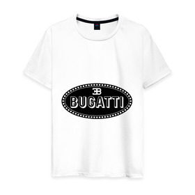 Мужская футболка хлопок с принтом Bugatti logo в Кировске, 100% хлопок | прямой крой, круглый вырез горловины, длина до линии бедер, слегка спущенное плечо. | bugati | bugatti | автобренды | автолюбителям | бренд | бугати | бугатти | для автовладельцев | для автолюбителей | логотип