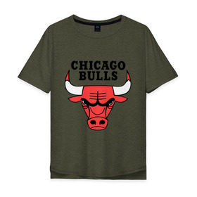 Мужская футболка хлопок Oversize с принтом Chicago bulls logo в Кировске, 100% хлопок | свободный крой, круглый ворот, “спинка” длиннее передней части | chicago bulls | newtop | swag | swag style | toplanding | одежда сваг | сваг | сваг стиль | свег | свог | свэг | чикаго булз