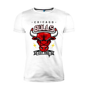Мужская футболка премиум с принтом Chicago bulls swag в Кировске, 92% хлопок, 8% лайкра | приталенный силуэт, круглый вырез ворота, длина до линии бедра, короткий рукав | булс | чикаго