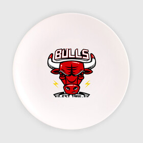 Тарелка с принтом Chicago bulls swag в Кировске, фарфор | диаметр - 210 мм
диаметр для нанесения принта - 120 мм | булс | чикаго