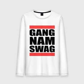 Мужской лонгслив хлопок с принтом Gang Nam Swag в Кировске, 100% хлопок |  | gang nam | swag | swag style | одежда сваг | сваг | сваг стиль | свег | свог | свэг