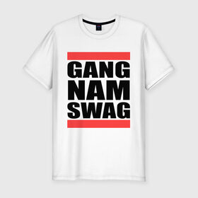 Мужская футболка премиум с принтом Gang Nam Swag в Кировске, 92% хлопок, 8% лайкра | приталенный силуэт, круглый вырез ворота, длина до линии бедра, короткий рукав | gang nam | swag | swag style | одежда сваг | сваг | сваг стиль | свег | свог | свэг