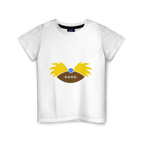 Детская футболка хлопок с принтом Hey, Arnold в Кировске, 100% хлопок | круглый вырез горловины, полуприлегающий силуэт, длина до линии бедер | arnold | arnold hey | hey | арнольд