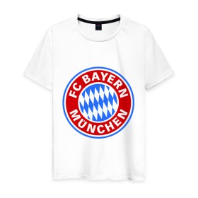 Мужская футболка хлопок с принтом Bavaria-Munchen в Кировске, 100% хлопок | прямой крой, круглый вырез горловины, длина до линии бедер, слегка спущенное плечо. | бавария