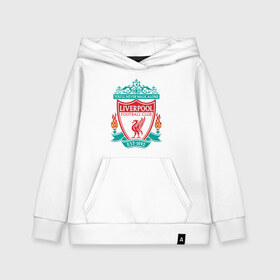 Детская толстовка хлопок с принтом Liverpool logo в Кировске, 100% хлопок | Круглый горловой вырез, эластичные манжеты, пояс, капюшен | ливерпуль