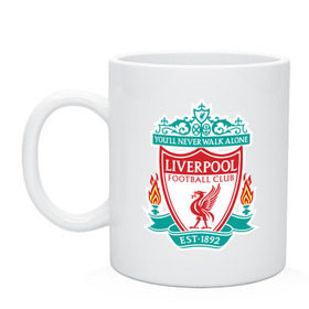 Кружка с принтом Liverpool logo в Кировске, керамика | объем — 330 мл, диаметр — 80 мм. Принт наносится на бока кружки, можно сделать два разных изображения | ливерпуль